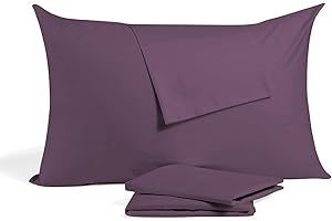 KJ LINEN Toddler Travel Pillow Cases Set of 2, 600 Thread Count 100% Egyptian Cotton Pillow Covers for Boys and Girlswith Zipper Closure, 12" x 16" (Plum, Zipper Closure -12" x 16")