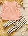 Asherangel Toddler Girls Cardigan Top Striped Leggings Pant Clothing Set Outfits Pink 2T