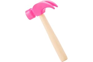Fowecelt Wooden Hammer Toys Simulation Hammers Maintenance Tools Educational Toys for Kids Birthday Party Games Supplies (Pink)