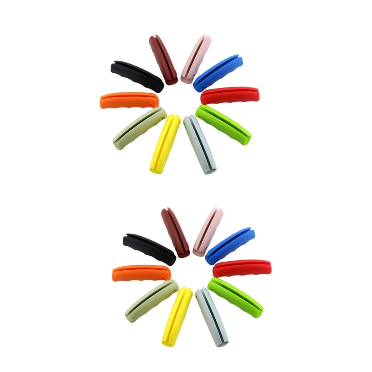 OFFSCH 12pcs One-trip Grip Bag Holder Silicone Carrier with Labor-saving Design for Grocery Shopping Comfortable Finger Grooves Material Random Color