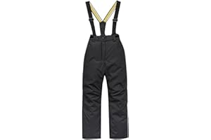 Boys Girls Ski Bib Snow Pants Kids Straight Elastic Waist Waterproof Windproof Thick Solid Overalls Adjustable Strap