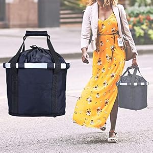 CamGo Bike Basket Multi-Purpose Bicycle Handlebar Bag with Hand Strap Detachable Bike Front Basket for Pet Carrier, Grocery Shopping, Briefcase Commuter, Outdoor Camping