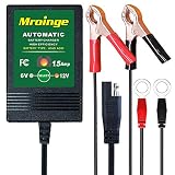 Mroinge Automatic Trickle Battery Charger Maintainer 6&12V 1500mA Automotive Smart For Car Motorcycle Lawn Mower, Sla, Atv, Agm, Gel, Cell, Lead Acid Batteries
