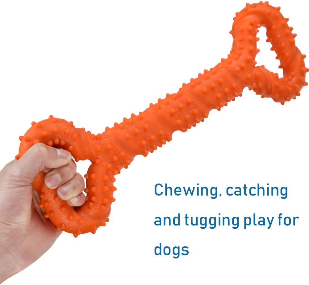 atopo Durable Dog Chew Toys 13 Inch Bone Shape Puppy Chew Toy with Convex Design Strong Tug Toy for Aggressive Chewers Medium and Large Dogs Tooth Cleaning - Image 3