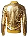JOGAL Men's Metallic Party Costume Varsity Bomber Jacket Medium Gold