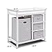 Costzon Baby Changing Table, Infant Diaper Changing Table Organization, Diaper Storage Nursery Station with Hamper and 3 Baskets (White+Gray)