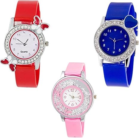 Swadesi Stuff Analogue Womens Watches(00989, Multicolour) - Combo of 3