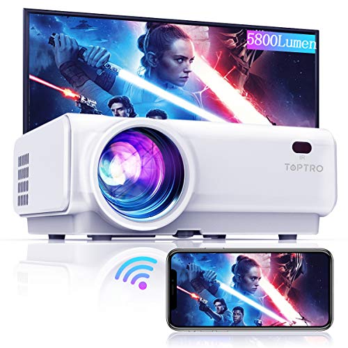 Mini Proiettore Portatile WiFi Bluetooth, TOPTRO Videoproiettore 7000 Lumens 1080P Full HD, Funzione di Zoom, ±15…