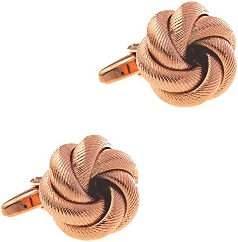 CIFIDET Rose Gold Metal Knots Cuff Links Fashion Men Shirt Cufflinks with Gift Box