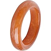 Yellow Red Natural Heat-treated Jade Ring Gemstone Jewelry Gift Band Rings for Women Men