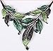 Moxeay Crystal Vintage Flower Rhinestone Leaves Necklace Choker Bib Statement Chunky Collar Chain Gift (Green)
