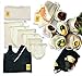 Reusable produce bags Organic Cotton Unbleached Mesh & Muslin 8 pc premium set. Durable & Machine washable w/tare weights on tags. Reduce plastic waste w/this Eco Friendly sustainable Zero waste set