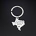 Ms.Clover Long Distance Relationship Gift I Love You to Texas and Back Keychain, Texas Sign- Going Away Gifts (White)