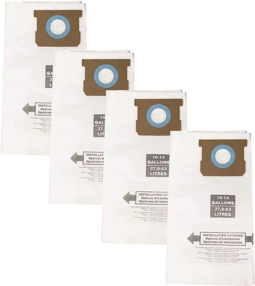 VF2500 Wet/Dry Vacuum Bags Type F, Replace for ShopVac 90662 and Genuine 90672