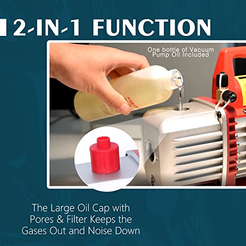 Kozyvacu SingleStage HVAC Vacuum Pump, 3.5CFM Ideal For AC Repair