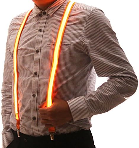 2 Pcs/Set, Light up Men's LED Suspenders and Bow Tie for Party