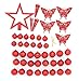 Festive 50 Piece Assorted Christmas Ornament Set, Red