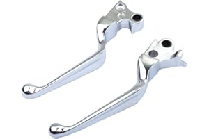 Vkinman Chrome Hand Levers Brake Lever + Clutch Lever Replacement for Harley Hand Controls 1996-2006