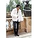 Zicac Men's Long Sleeve Faux Fur Jacket Hook & Eye Closed Luxury Coat Parka (L White)