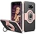 ELOVEN Ring Holder Series for Galaxy S7 Edge Case with Metal Ring Kickstand Dual Layer Back Bumper Antiscratch Shockproof Nonslip Grip Protection for Samsung Galaxy S7 Edge, Rose Glod