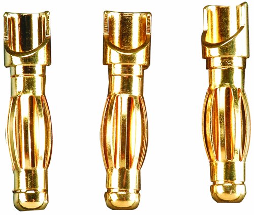 Great Planes Gold Plated Bullet Male 4mm Connector (Set of 3)