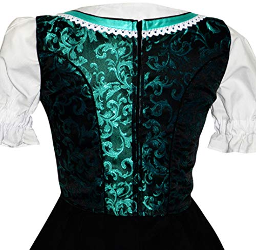 Edelweiss Creek 3-Piece Short German Oktoberfest Dirndl Dress Black & Green (16) - Thumbnail 2