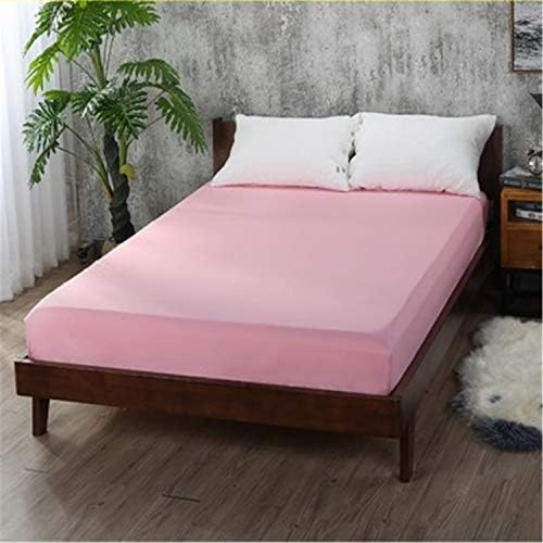 Moange Soft Fitted Sheet Gray Blue Mattress Cover Solid Bed Sheet Fitted Sheets 160X200 cm Wholesale Home Textiles Offer Drop Shipping Pink 90x200x25cm