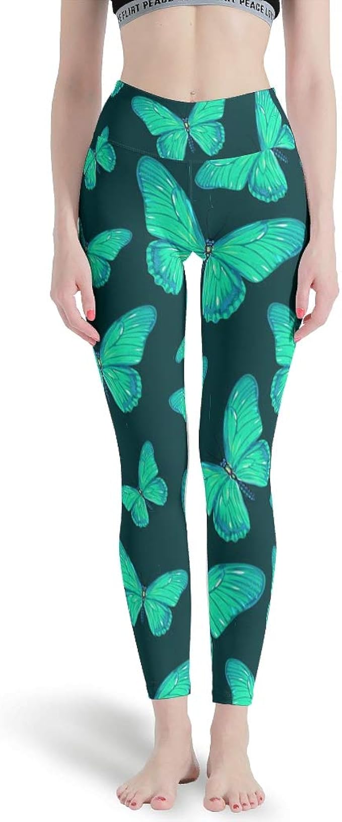 Insect Butterfly Leggings Women High Rise Yoga Capris Flex Women