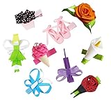 HipGirl 9pc Set Hip Girl Hair Bow Clips, Ladybug, Butterfly, Ballet Shoes, Fairy etc