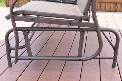 PatioPost Outdoor 2 Person Patio Mesh Fabric Loveseat Glider Chair w/Center Table,JA