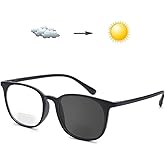 Fuisetaea Photochromism Gray Bifocal Reading Glasses Lightweight TR90 Frame Transition Readers Eyeglasses