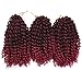 Silike Silky Ombre Marlybob Kinky Curl Jerry Curl Crochet Braids (3 Bundles/pack) 8'' Curly Wave Crochet Braiding Hair For Women (T1B/BUG)