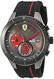 Ferrari Men's Quartz Stainless Steel and Silicone Watch, Color:Black (Model: 830341)