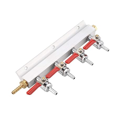 4 Wege Co2 Luft Gasverteiler Verteiler, Bier Splitter Gas Druckminderer Bier Bierbrauen