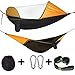 Cambond 2 in 1 Large Camping Hammock with Net, Lightweight Portable Hanging Hammock with Tree Straps Parachute Nylon Outdoor Hammock Tent Bed for Backpacking Hiking Beach Fishing Backyard