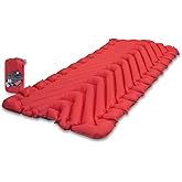 Klymit Insulated Static V Luxe Inflatable Sleeping Pad for Camping, Lightweight Hiking and Backpacking Air Bed For Cold Weath