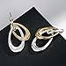 Neoglory Jewelry Gold Plated Silver Color Two Tone Teardrop Drop Dangle Earrings for Sensitive Ears