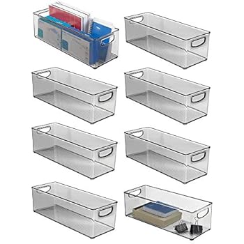 Amazon Com Mdesign Large Stackable Plastic Storage Bin Container