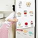 ufengke Cartoon Food Early Childhood Education Wall Decals, Children's Room Nursery Table Refrigerator Kitchen Removable Wall Stickers Murals