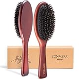 Boar Bristle Hair Brush Men | Mens Brush Hair Brushes for Women | Pure Boars Hair Brushes for Women Mens | Oval Brush | 100% Bamboo Wooden Bore Pro Eco Hairbrush for Thin Natural Soft Fine Hair