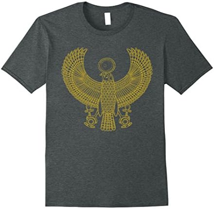 Mens Egyptian Queen Nefertiti Bird Pyramid Falcon KingTut T-Shirt Medium Dark Heather
