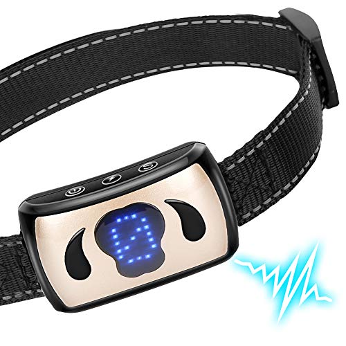 COVONO Dog Bark Collar, Anti Barking Device for Small/Medium/Large Dogs, Beep/Vibration/Shock Correction, 4 Levels Adjustable Sensitivity