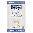 Hellmann's Classics Ranch Salad Dressing Portion Control Sachets Gluten Free, No Artificial Flavors, Colors, added MSG or High Fructose Corn Syrup, 1.5 oz, Pack of 102