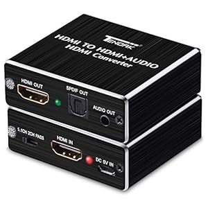 Tendak HDMI Audio Extractor, HDMI naar HDMI/SPDIF/Toslink Optical/3,5-mm stereo-uitgang, splitter, converter, adapter…