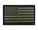 USA American Flag Tactical Patch Velcro Fully Embroidered Morale Tags (Green and Black)