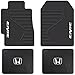 U.A.A. INC. Sport Logo Black Rubber Front Rear Floor Mats 4pc Set Universal-fit for Honda Civic