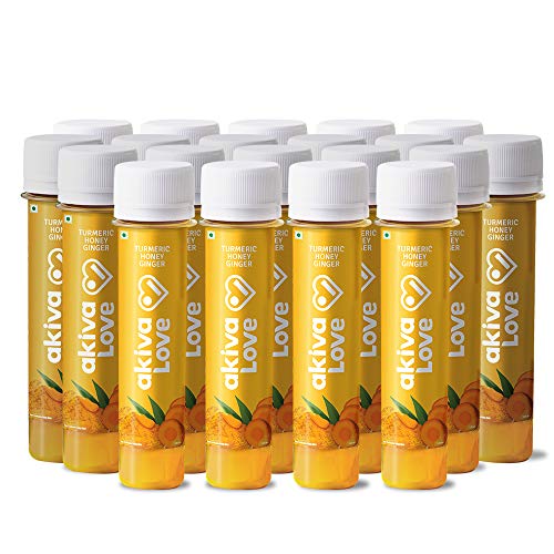Turmeric Honey Ginger Ayurvedic Juice Shots by Akiva Superfoods (Pack