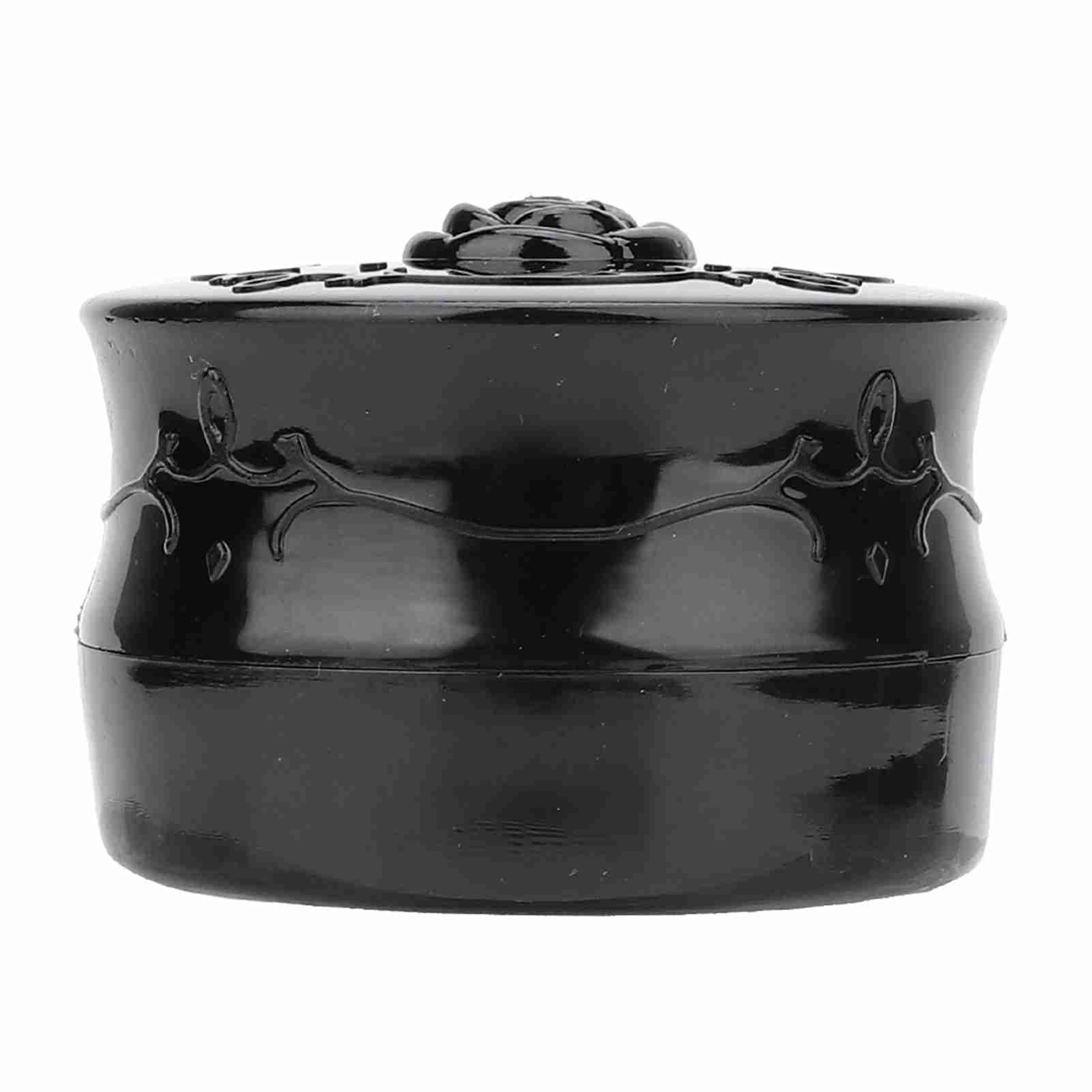 Bediffer Loose Powder Dispenser Box, Portable Makeup Powder Container with Puff, Retro Style, Black