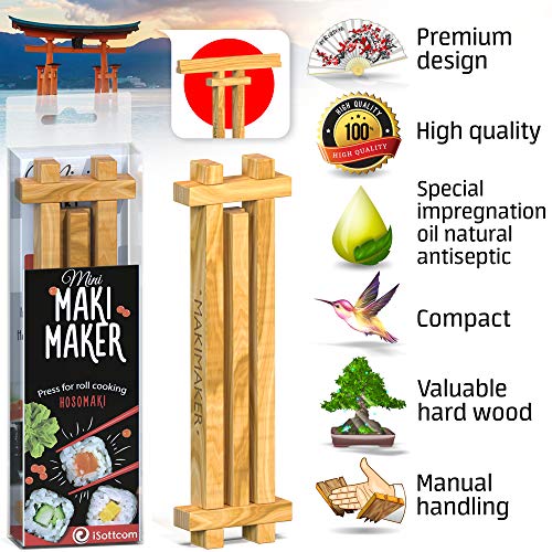 Sushi Making Kit by iSottcom – Makimaker – Sushi Maker Best for Beginners and Kids – Sushi Kit – Japanese Sushi and Rolls at Home Quick and Easy with Sushi Mold – Sushi Press – Original Gift Idea