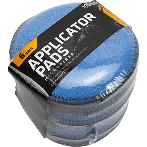 VIKING Microfiber Car Detailing Applicator Pads, Car Wax Applicator, 5 Inch Diameter, 6 Pack